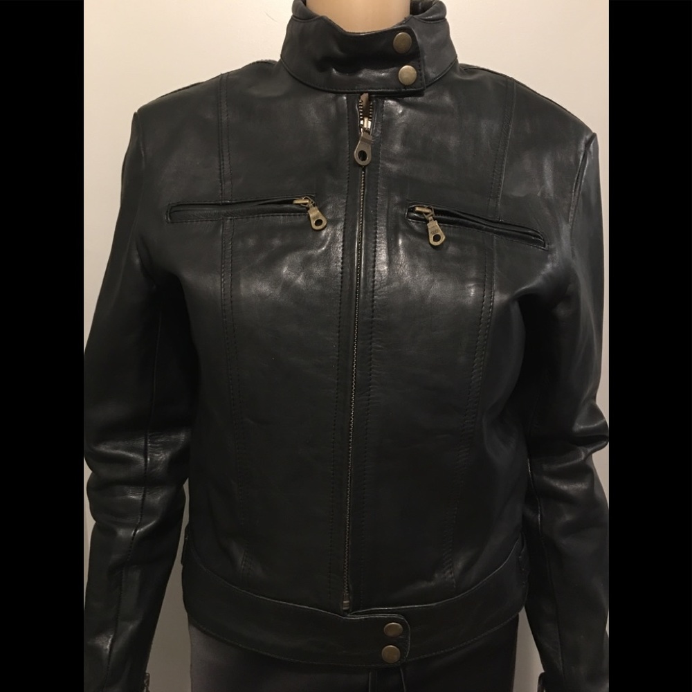 Raider black leather jacket